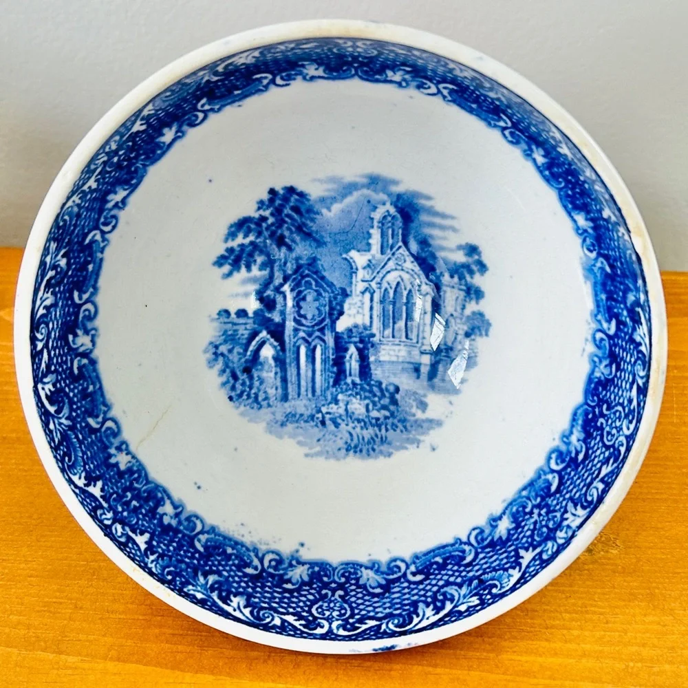 RARE Petrus Regout & Co Holland Abbey Pattern Blue Bowl